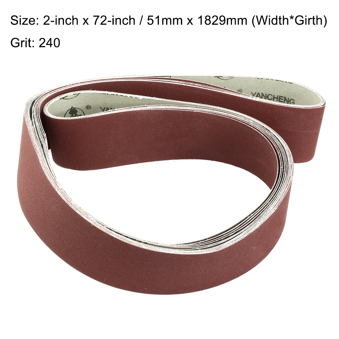 uxcell Uxcell 2-Inch x 72-Inch Aluminum Oxide Sanding Belt 240 Grits Lapped Joint 6pcs