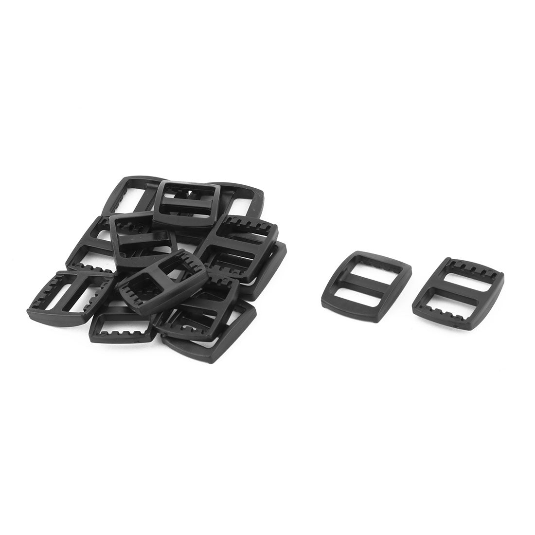 uxcell Uxcell Travel Plastic Adjustable Backpack  Glide Buckle Black 15mm Strap Width 15pcs