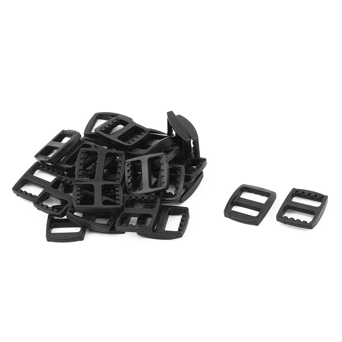 uxcell Uxcell Travel Plastic Adjustable Backpack   Glide Buckle Black 15mm Strap Width 30pcs