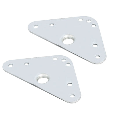Harfington Uxcell Iron Triangle Shape Flat Corner Plate Angle Bracket Connector Silver Tone 2pcs