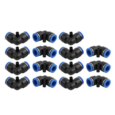 uxcell Uxcell 15Pcs 12mm Dia L Type Tube Hose Pneumatic Air Quick Fitting Push In Connector