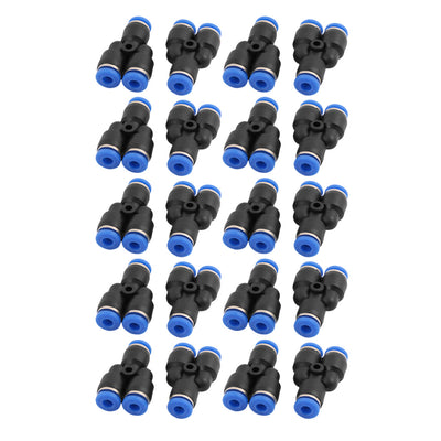Harfington Uxcell 20Pcs 4mm Dia Y Type 3 Ways Tube Hose Pneumatic Air Quick Fitting Push In Connector