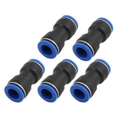 uxcell Uxcell 5Pcs 14mm Dia 2 Way Straight Tube Hose Pneumatic Air Quick Fitting Push in Connector