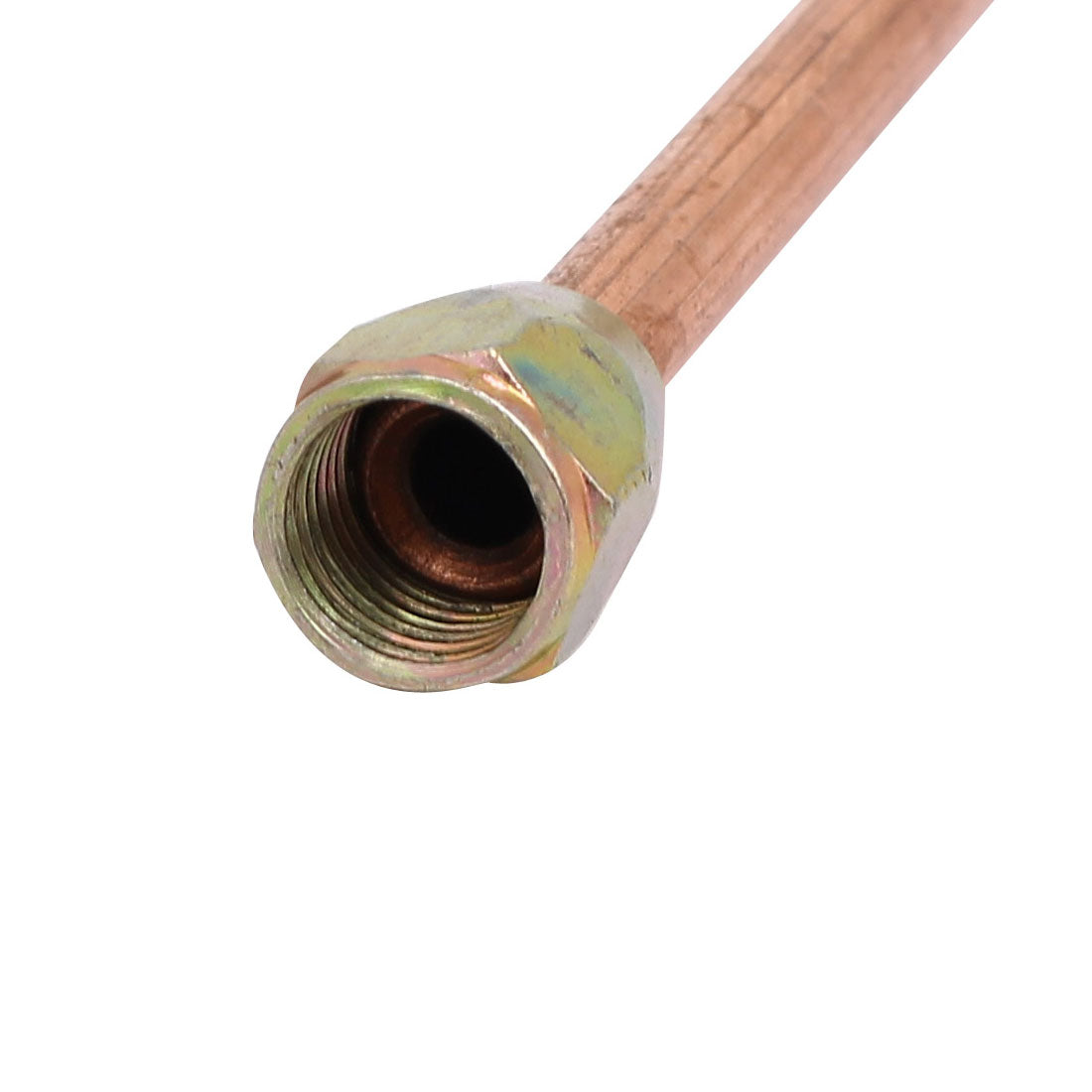 uxcell Uxcell G1/8 Hex Nut 400 Length Air Compressor Exhaust Tube Replacement Copper Tone