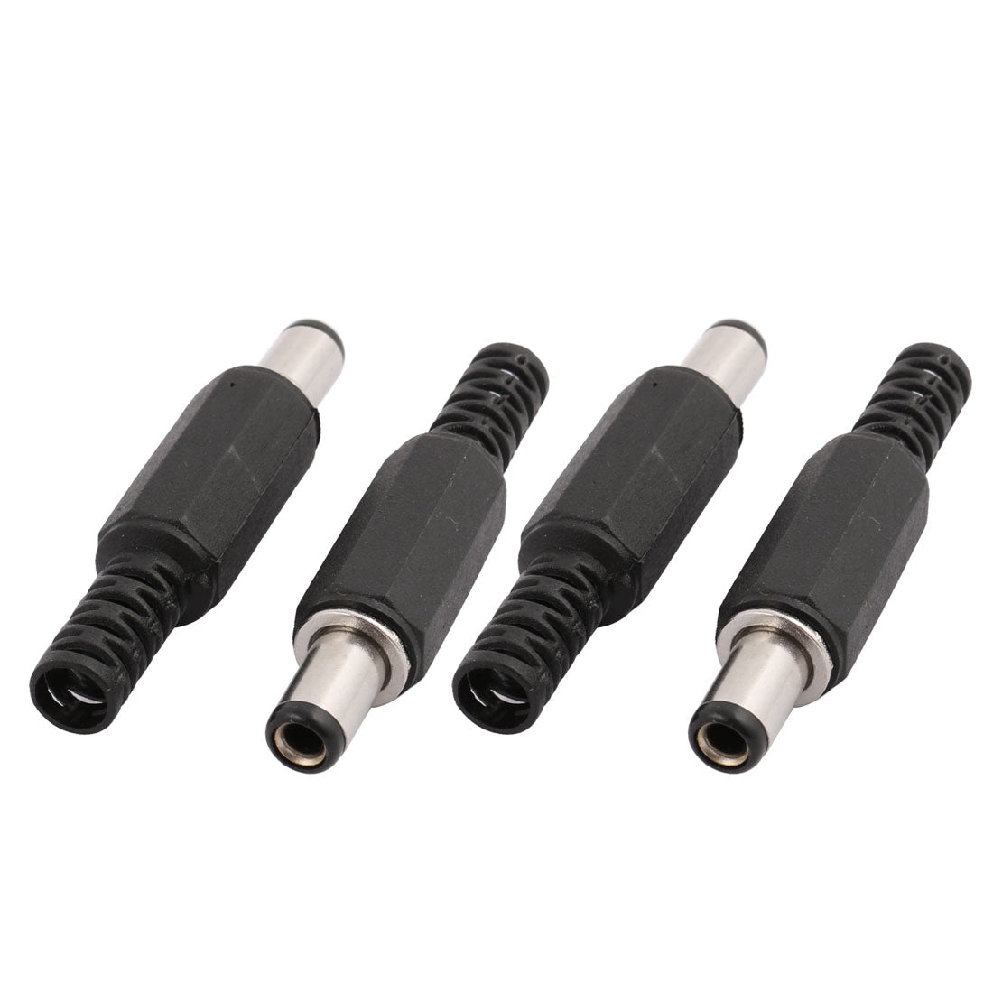 uxcell Uxcell 4Pcs 5.5mm x 2.5mm x 9mm DC Plug Male Solder Power Tip Straight Connector