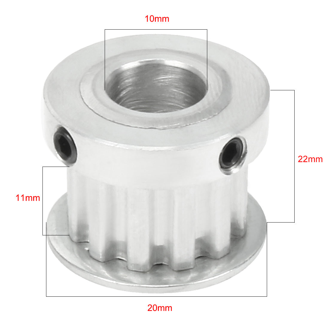 uxcell Uxcell Aluminum M-X-L 25 Teeth 10mm Bore Timing Belt Idler Pulley Flange Synchronous Wheel for 10mm Belt 3D Printer CNC