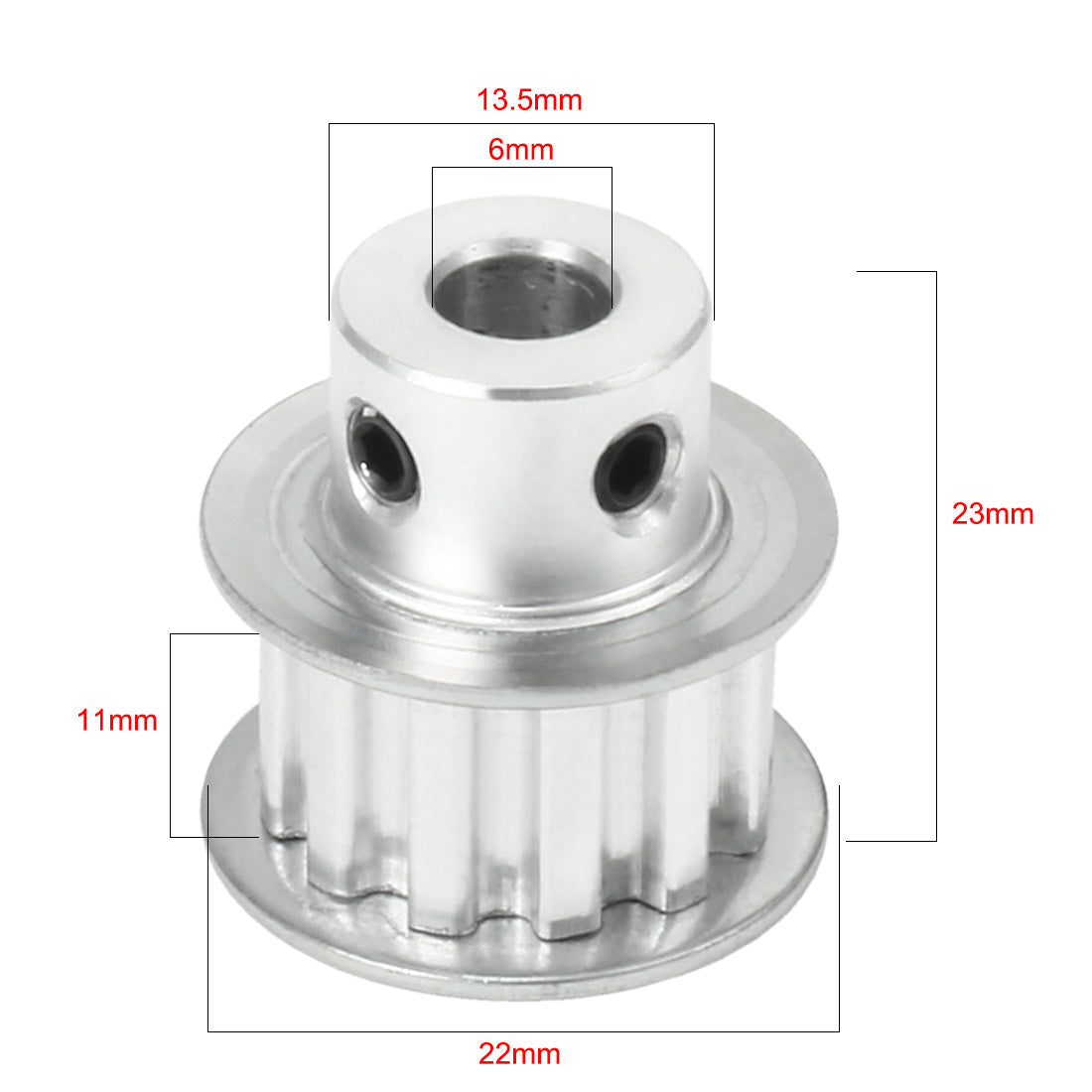 uxcell Uxcell Aluminum XL 12 Teeth 6mm Bore Timing Belt Idler Pulley Flange Synchronous Wheel for 10mm Belt 3D Printer CNC