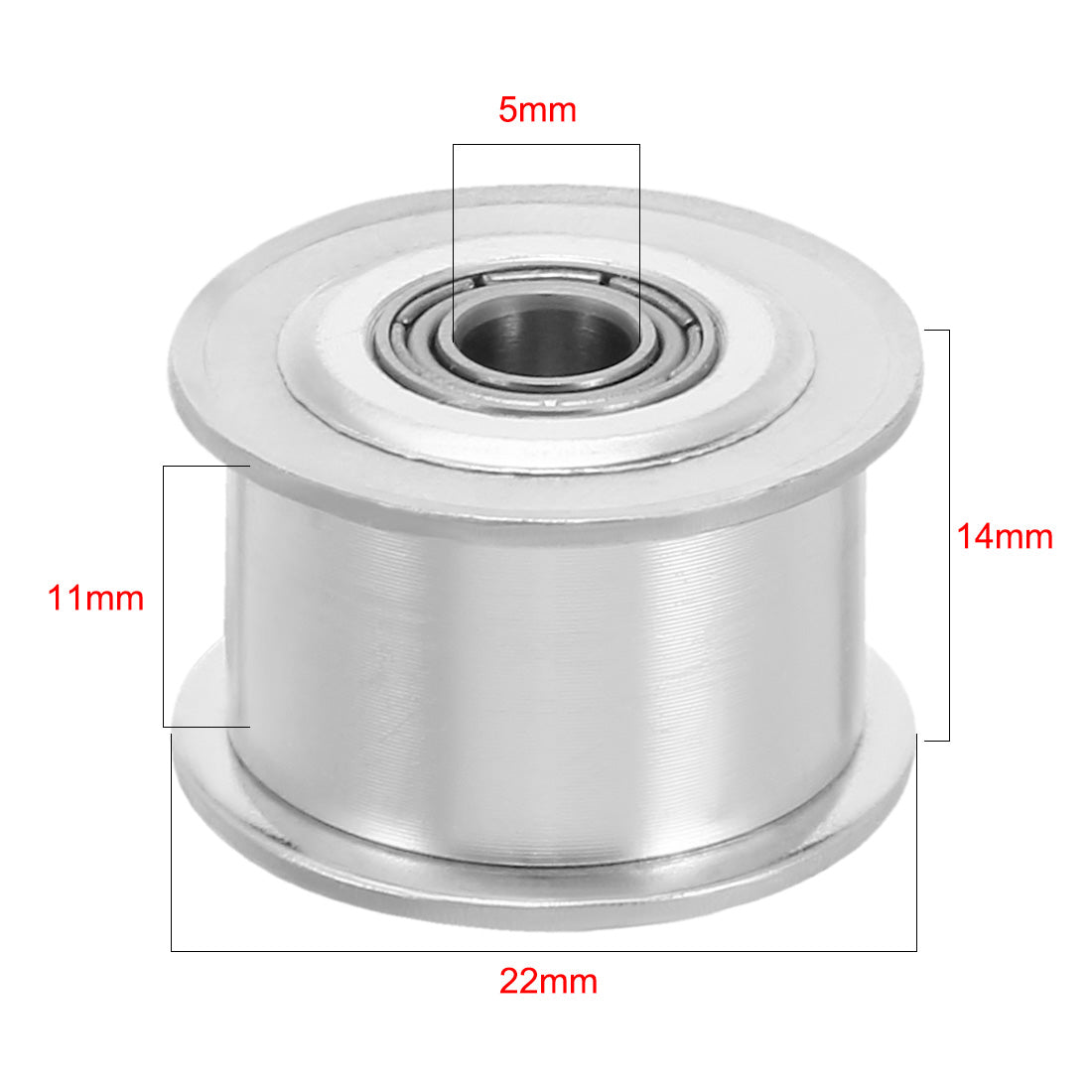 uxcell Uxcell Aluminum 3 M 20T 5mm Bore Toothless Timing Idler Belt Pulley Flange Synchronous Wheel for 10mm Timing Belt