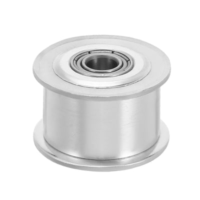 Harfington Uxcell Aluminum 3 M 20T 5mm Bore Toothless Timing Idler Belt Pulley Flange Synchronous Wheel for 10mm Timing Belt