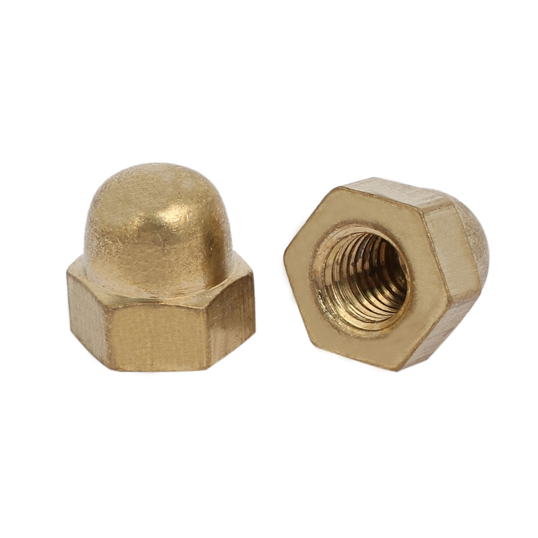 uxcell Uxcell 5pcs M10 Female Thread Nut DIN1587 Dome Cap Head Hex Brass Tone