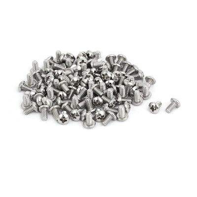 uxcell Uxcell 6#-32 x 1/4-inch 304 Stainless Steel Phillips Pan Head Machine Screw Bolt 100pcs