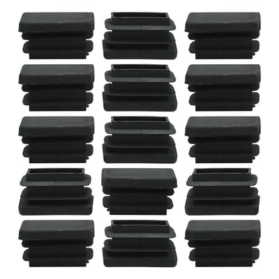 uxcell Uxcell Home Plastic Rectangle Furniture Chair Seats Foot Leg Tube Insert Cap Black 15pcs