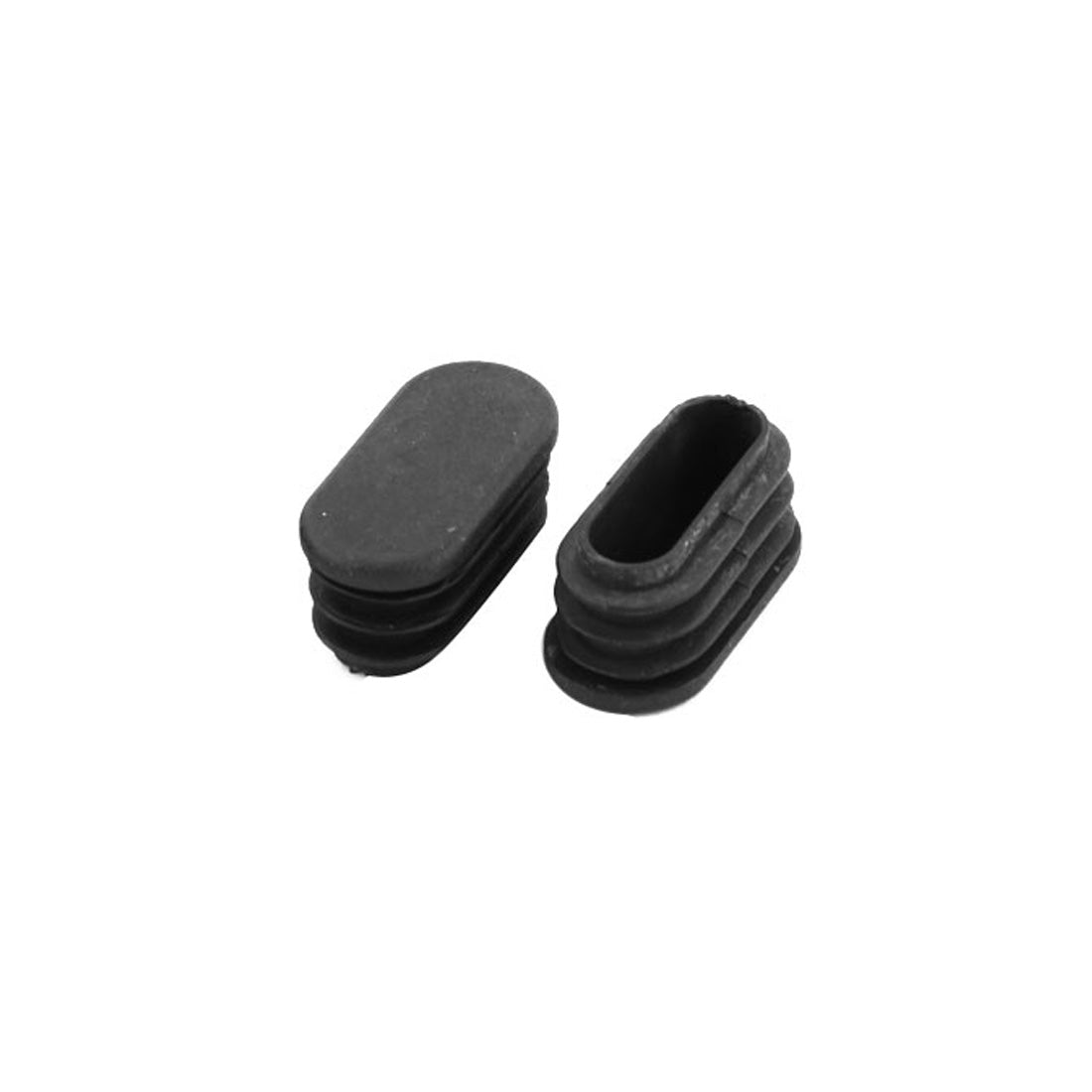 uxcell Uxcell Office  Plastic Oval Chair Leg Foot Cover Tube Insert Black 32 x 15mm 15 Pcs