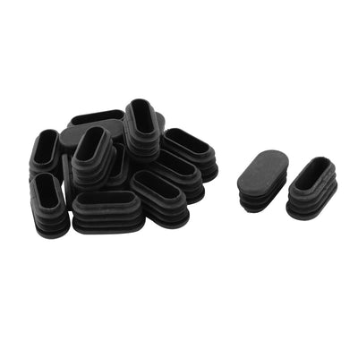 uxcell Uxcell Office  Plastic Oval Chair Leg Foot Cover Tube Insert Black 32 x 15mm 15 Pcs
