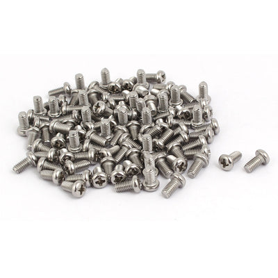 uxcell Uxcell M4x8mm Thread 304 Stainless Steel Phillips Round Pan Head Machine Screws 100pcs
