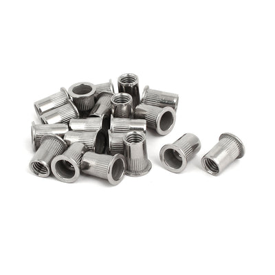 uxcell Uxcell M10 304 Stainless Steel Flange Blind Rivet Nut Insert  Silver Tone 20pcs