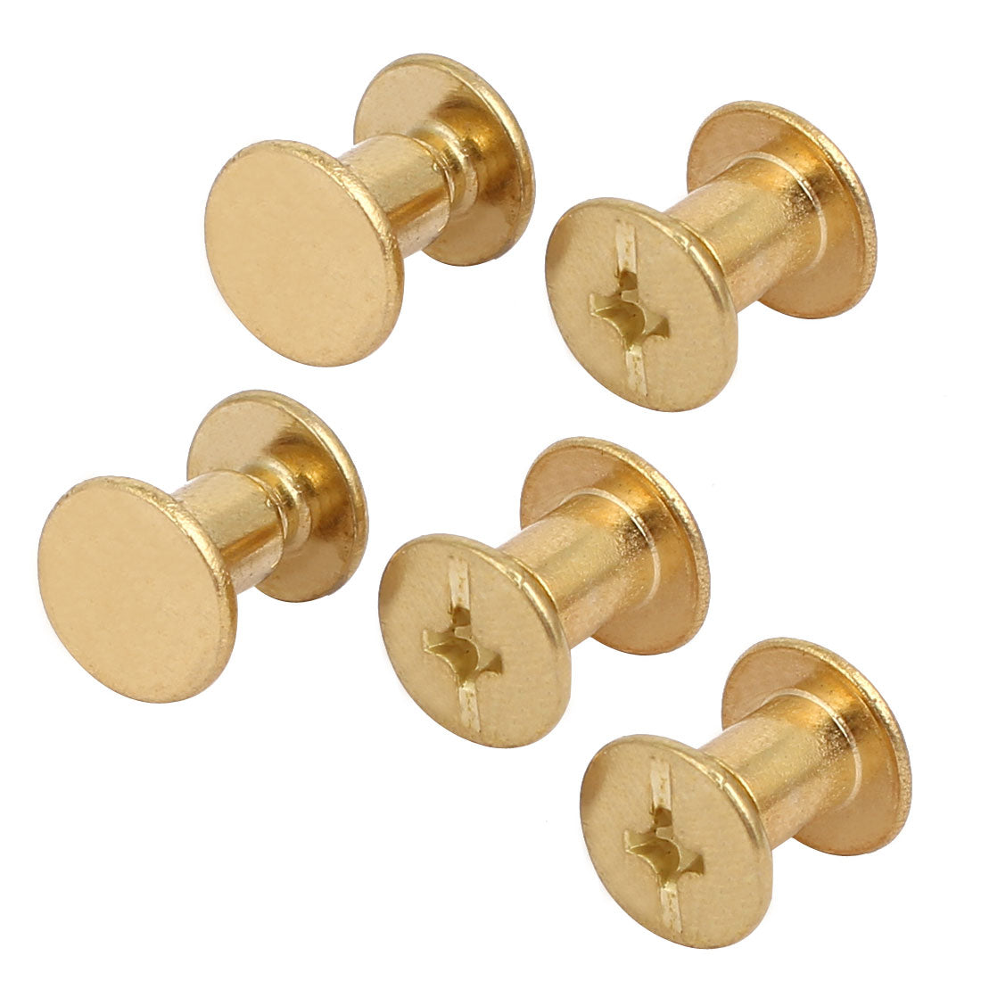 Uxcell 20 Sets Screw Post Belt Buckles - 5x12mm Female Binding Bolts For Leather Crafts, Bags, Belts & DIY Projects
