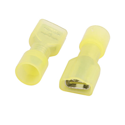 Harfington Uxcell 20Pcs 12-10AWG Wire Insulated 6.3mm Female Spade Crimp Terminal Connector Yellow