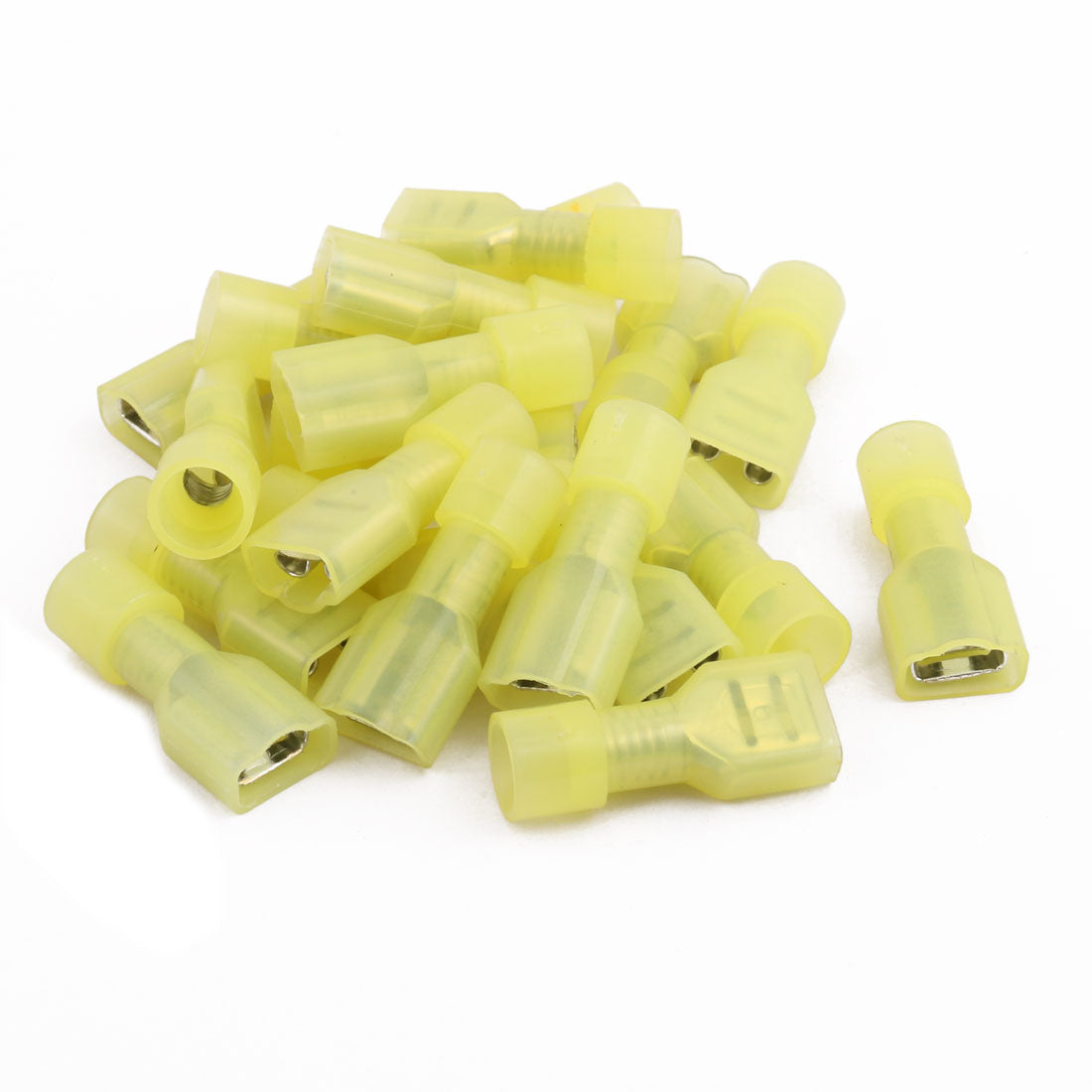 uxcell Uxcell 20Pcs 12-10AWG Wire Insulated 6.3mm Female Spade Crimp Terminal Connector Yellow