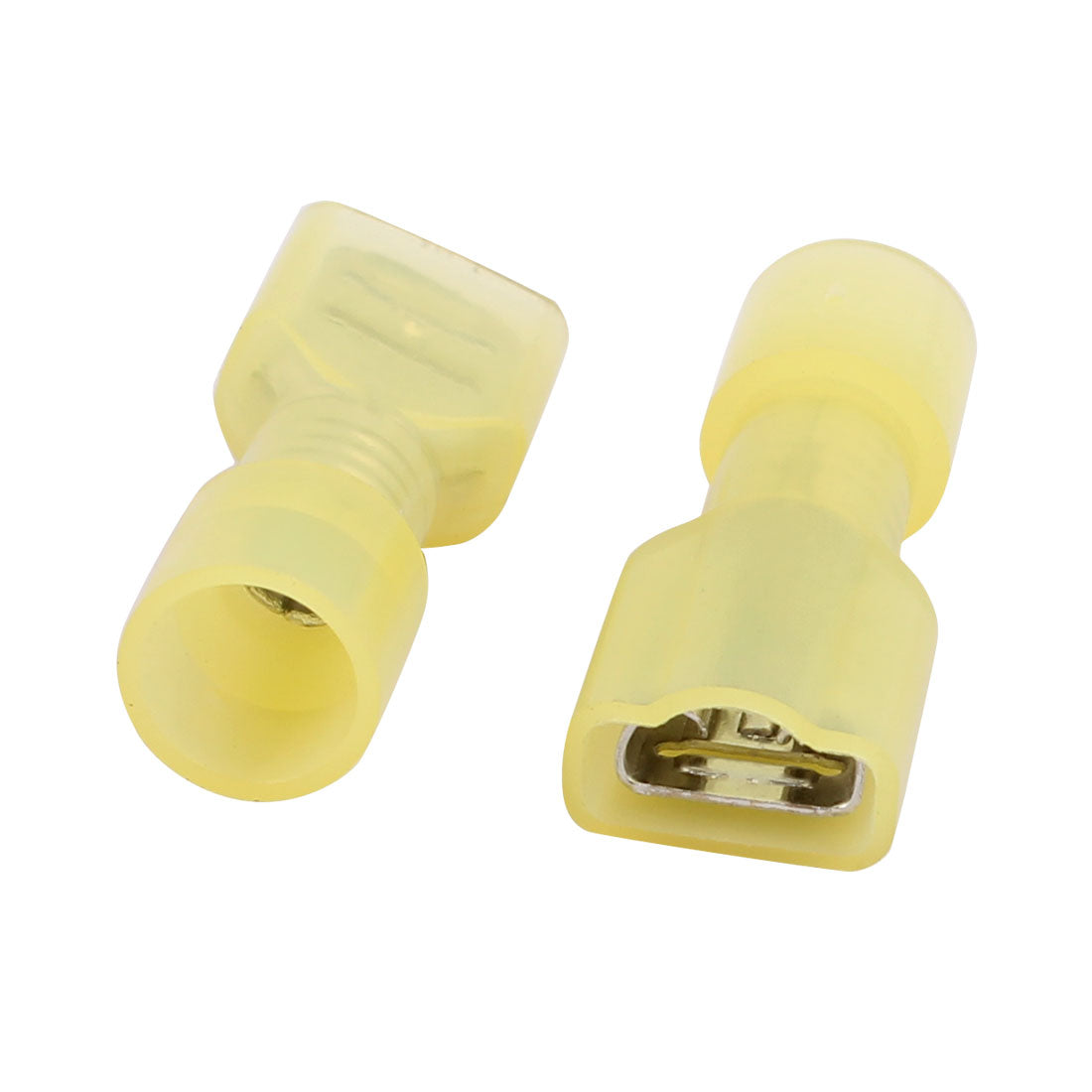 uxcell Uxcell 30pcs 12-10AWG Wire Insulated 6.3mm Female Spade Crimp Terminal Connector Yellow