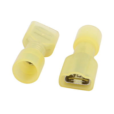 Harfington Uxcell 30pcs 12-10AWG Wire Insulated 6.3mm Female Spade Crimp Terminal Connector Yellow
