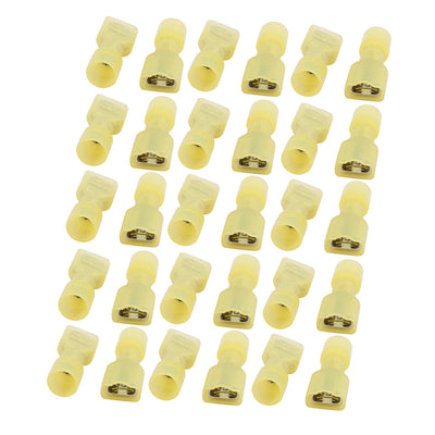 Harfington Uxcell 30pcs 12-10AWG Wire Insulated 6.3mm Female Spade Crimp Terminal Connector Yellow