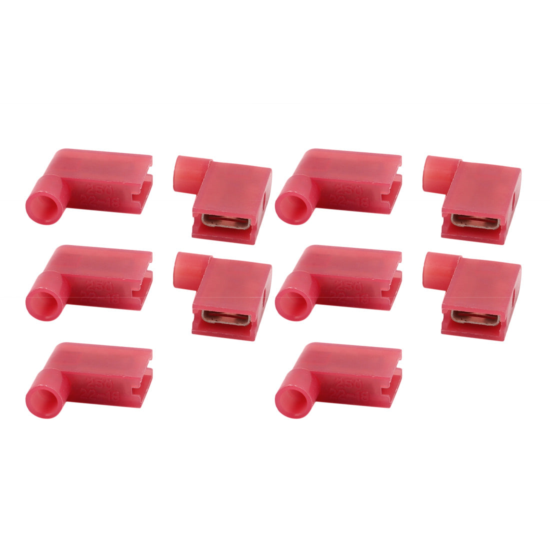 uxcell Uxcell 10Pcs Flag Crimp Terminals Female Nylon Fully Insulated Wire Connectors Red