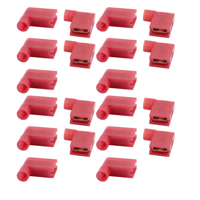 Harfington Uxcell 20Pcs Flag Crimp Terminals Female Nylon Fully Insulated Wire Connectors Red