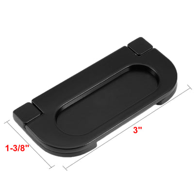 Harfington Uxcell 3-inch x 1-3/8-inch Door Drawer Handle Flush Ring Pull Zinc Alloy Black