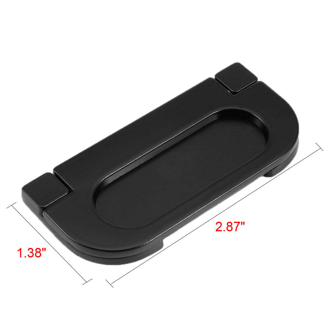uxcell Uxcell 73 x 35mm(2.87" x 1.38")Door Drawer Handle Flush Ring Pull Zinc Alloy Black 2pcs