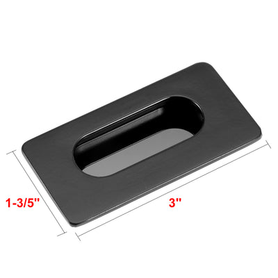Harfington Uxcell 3" x 1-3/5" Rectangular Recessed Sliding Door Handle Flush Pull Zinc Alloy
