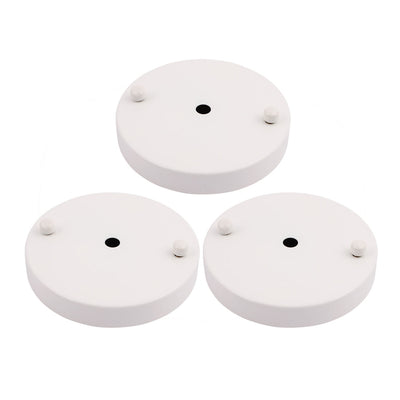Harfington Uxcell 3 Pcs 120mmx20mm Ceiling Plate Chassis Disc Base Pendant Light Accessories White