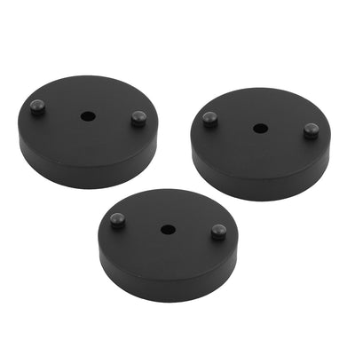 Harfington Uxcell 3Pcs Ceiling Plate Straight Edge Disc Chassis Base Pendant Light Accessories Black 100mmx20mm w Screw