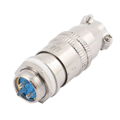 Harfington Uxcell XS12JK-3 AC 250V 3A 3P 12mm Thread Round Socket Metal Panel Male Female Aviation Connector
