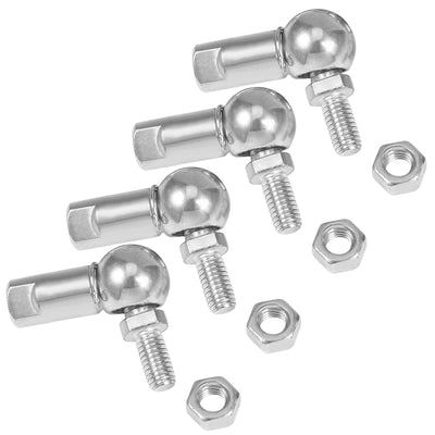 uxcell Uxcell CS8, Rod End Ball Bearing With Stud, M5x0.8mm Carbon Steel Left Hand 4pcs