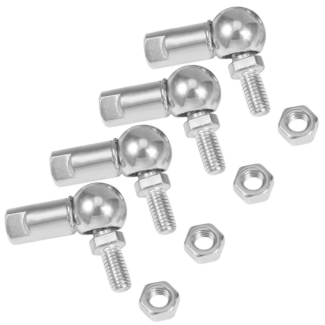uxcell Uxcell CS10 M6x1mm Carbon Steel Right Hand Rod End Ball Bearing With Stud 4pcs
