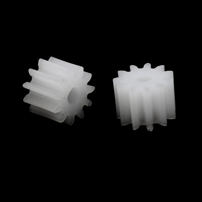 Harfington Uxcell 20pcs 11 Teeth 1.95mm Hole Dia Plastic Gear Wheel for Car Motor Shaft
