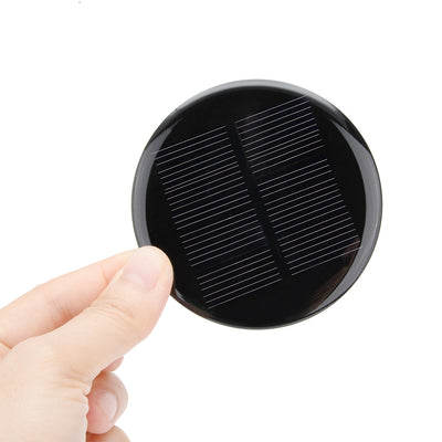 Harfington Uxcell 5Pcs 4V 80mA Poly Mini Round Solar Cell Panel Module DIY for Light Toys Charger 73mm Diameter