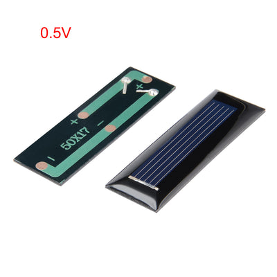 Harfington Uxcell 5Pcs 0.5V 80mA Poly Mini Solar Cell Panel Module DIY for Phone Light Toys Charger 50mm x 17mm