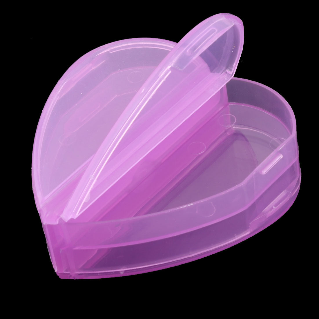 uxcell Uxcell Family Plastic Heart Shaped 4 Compartments Capsule Pills Storage Box Case Purple