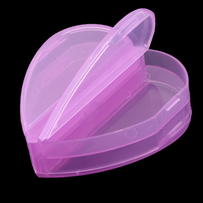 Harfington Uxcell Family Plastic Heart Shaped 4 Compartments Capsule Pills Storage Box Case Purple