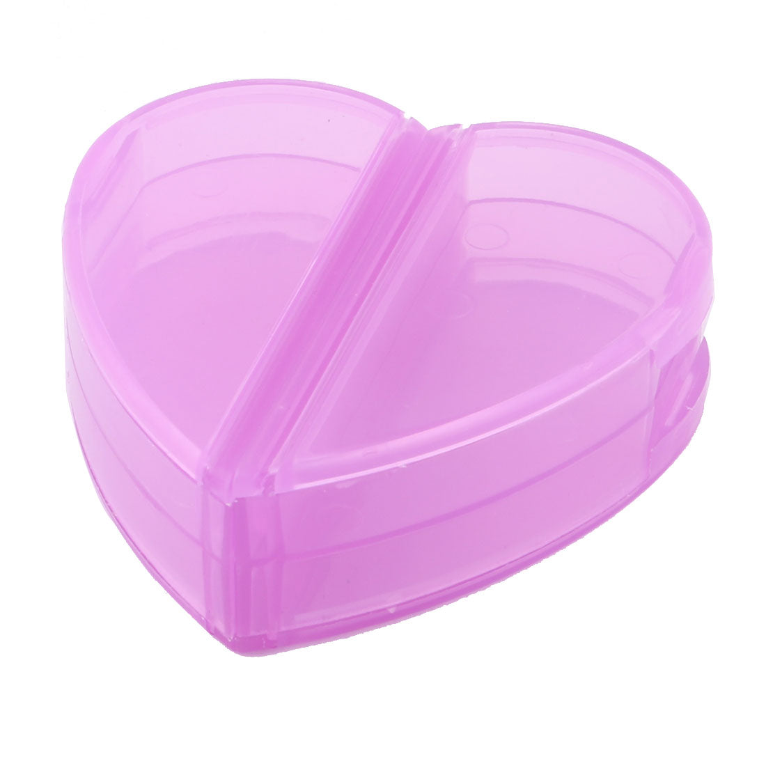 uxcell Uxcell Family Plastic Heart Shaped 4 Compartments Capsule Pills Storage Box Case Purple