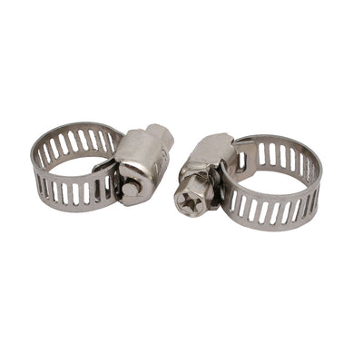 Harfington Uxcell 6-12mm Stainless Steel Adjustable  Gear Hose Clamps Silver Tone 10pcs