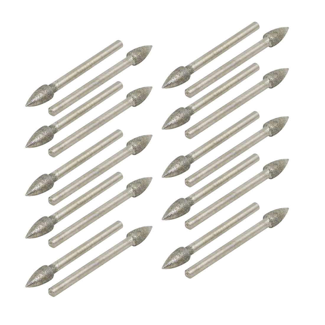 uxcell Uxcell 20 Pcs 5mm Taper Head Dia Grinding Bits Polisher Diamond Mounted Point