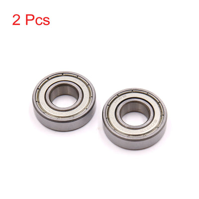 Harfington Uxcell 2Pcs 6001Z Stainless Steel Motorcycle Deep Groove Radial Ball Bearing 28 x 12 x 8mm
