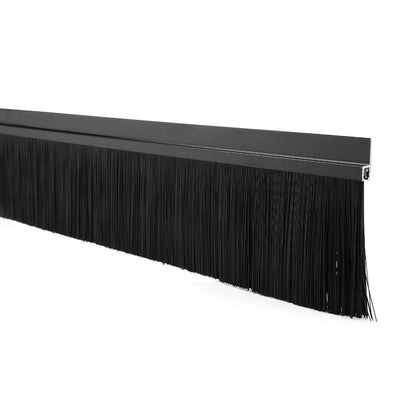 Harfington Uxcell Door Bottom Sweep H-Shape Aluminum Alloy Base with 3.6-inch Black Nylon Brush