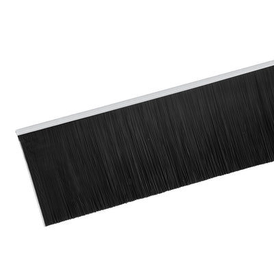 Harfington Uxcell Door Bottom Sweep F-Shape Aluminum Alloy Base with 4-inch Black Nylon Brush 39-inch x 4.33-inch