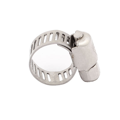 Harfington Uxcell 6mm-12mm Adjustable Range 8mm Width Stainless Steel  Gear Hose Clamp 20pcs