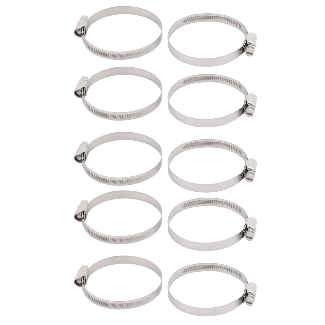 uxcell Uxcell 10pcs 50-70mm Clamping Range 8mm Width Steel Hose Clamp