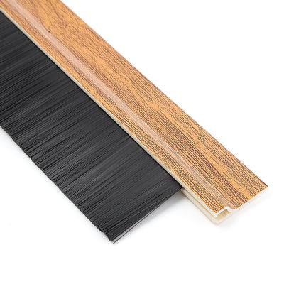 Harfington Uxcell Self-Adhesive Door Bottom Sweep Khaki Plastic W 1.6-inch Black PVC Soft Brush 39-inch x 2.5-inch